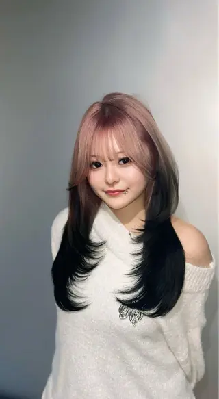 ロング カラー ブリーチ×レイヤー ×エクステ💫ひかるのヘアスタイル