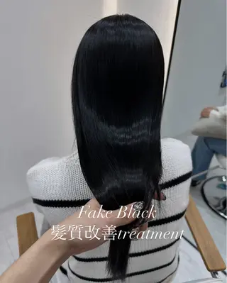 ロング カラー 赤み消し/オリーブ カーキ/福田れんのヘアスタイル