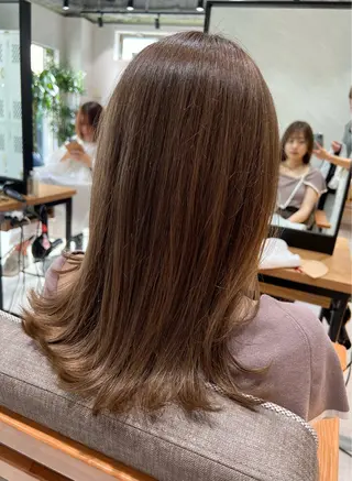 セミロング カラー 艶ボブ🤎ボブパーマ 透明感カラー\メンズのヘアスタイル