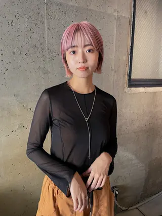 ショート カラー パーマ/レイヤー 岩山丈一郎のヘアスタイル