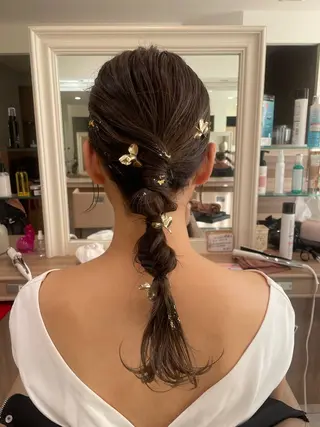 ロング ヘアアレンジ 韓国ヘアメイク🎀/ 縮毛矯正✨山本媛香のヘアスタイル