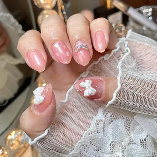 ネイル 23時まで❤︎韓国、 ワンホンネイルのネイルデザイン