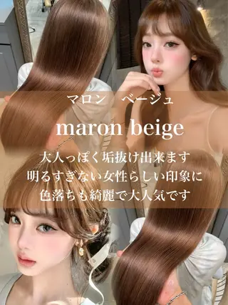 セミロング カラー 木屋元一/透明感 /前髪/韓国ヘアのヘアスタイル