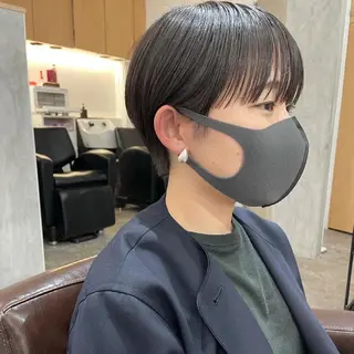 ショート カラー パーマ ヘアアレンジ メンズ キッズ ネイル マツエク・マツパ パーマ/透明感カラー /ボブ/吉田一生のヘアスタイル
