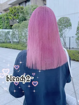 セミロング 🩶 ピンクカラー/ ブロンド🩶くるみのヘアスタイル