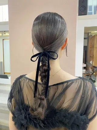 ロング ヘアアレンジ 韓国風パーマ/ヘア セット/店長みづきのヘアスタイル