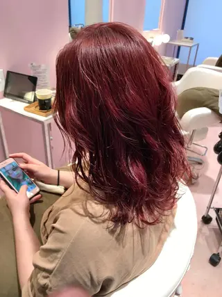 ミディアム 所渉/韓国レイヤー /ウルフカットのヘアスタイル