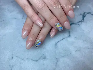 ネイル ネイルリボン 受付スタッフのネイルデザイン
