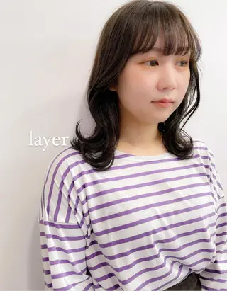 ミディアム カラー パーマ 💖美髪矯正💖 辻未侑のヘアスタイル