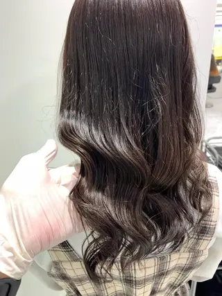 セミロング カラー パーマ ヘアアレンジ ネイル マツエク・マツパ 韓国風ベージュ🤎 赤みなし🌿横浜🤎のヘアスタイル