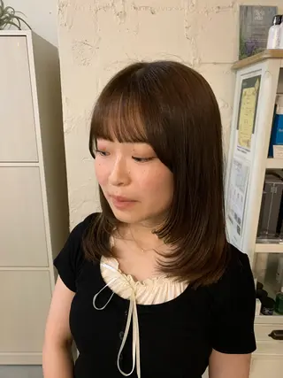 セミロング 福永 ちひろのヘアスタイル