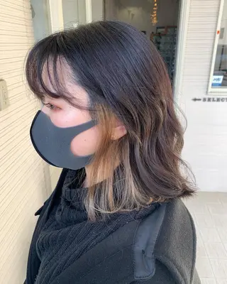 ミディアム カラー KARIOCA HEAD DESIGN所属・Sakairi Yunaのヘアスタイル