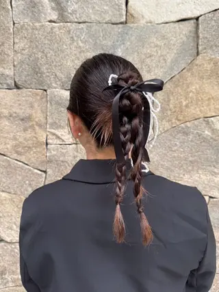 ヘアアレンジ 韓国ヘア/顔周り ヘアセット/加藤優里のヘアスタイル