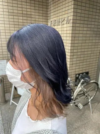 セミロング カラー 石崎 真維のヘアスタイル