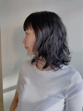 ミディアム パーマ 川間 将彦のヘアスタイル