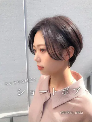 ショート カラー 顔周りレイヤー/ボブ 銀座✨中野まさひろのヘアスタイル