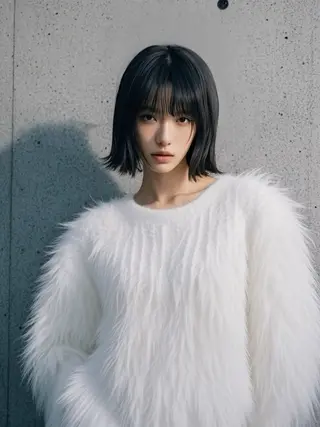 ミディアム ウルフカット 811 大阪梅田 ウルフのヘアスタイル