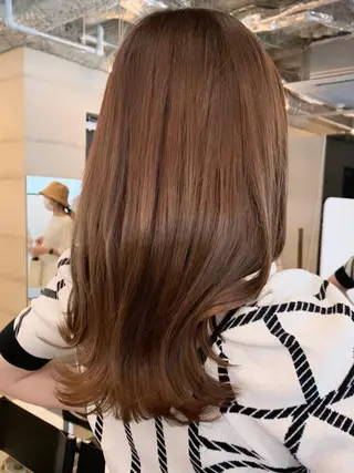 ミディアム カラー 透明感/オリーブ/ グレージュ/YUKAのヘアスタイル