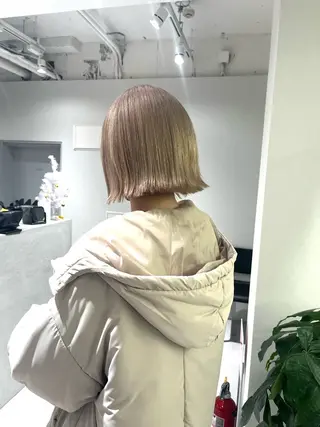 ミディアム カラー ケアブリーチ 若杉圭大のヘアスタイル