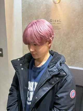 カラー メンズ ユイ☆ハイトーン ☆ブリーチデザインのヘアスタイル