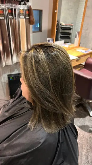 ミディアム カラー ブリーチ/エクステ/ 19歳/新宿/アリルのヘアスタイル