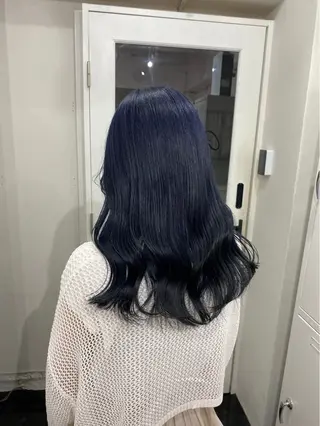 セミロング 抜け感/ワンカラー/ 明大前/桑田のヘアスタイル