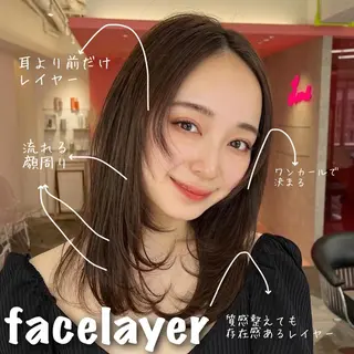 ミディアム カラー 山崎/ボブ縮毛矯正 レイヤー髪質改善のヘアスタイル