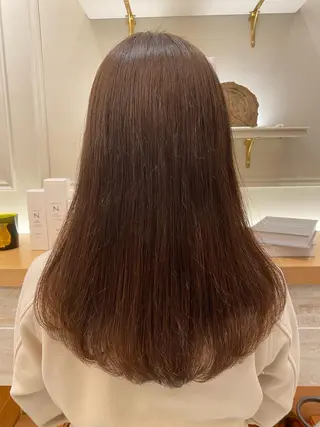 セミロング パーマ グレージュ/レイヤー /韓国ヘア/RISAのヘアスタイル