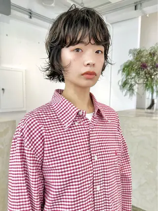 ショート パーマ 似合わせカット ケアパーマ喜来雅由のヘアスタイル