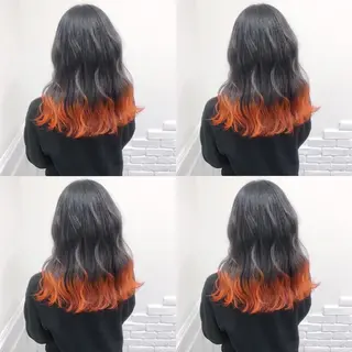 ミディアム カラー JuNブリーチに 縮毛矯正するプロのヘアスタイル