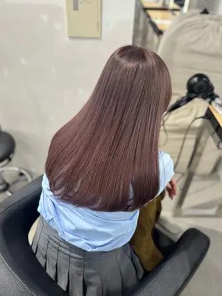 セミロング カラー ヘアアレンジ 🤍淡色ピンク&ラベ ンダーYUKI🤍のヘアスタイル