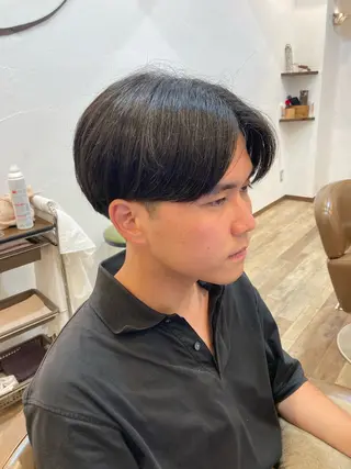 ミディアム パーマ メンズ カット特化型 美容師/栗本のヘアスタイル