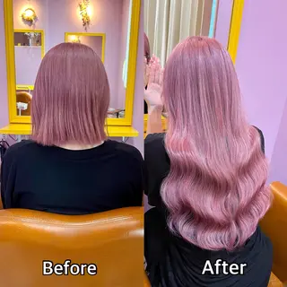 ロング シール＋ちび編み込み エクステ梅田🐨のヘアスタイル