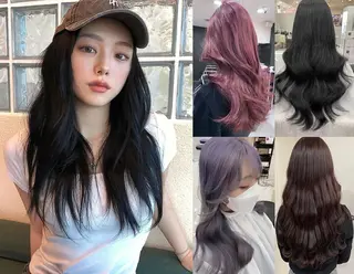 ロング ✨️韓国風カラー✨️ 最高級エクステ✨️のヘアスタイル