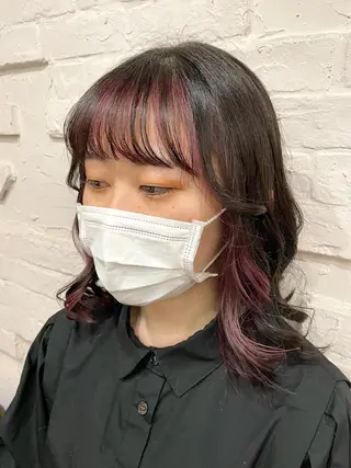 ミディアム カラー 【ピンク/韓国ヘア/ ヘアセット】亜海のヘアスタイル