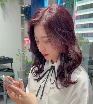 ミディアム i.osaka所属・たつ/レイヤーカット 顔周り/髪質改善のヘアスタイル