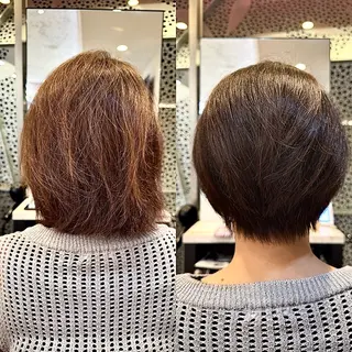 ショート カラー 頭から整える美容師 松田のヘアスタイル