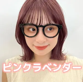 ミディアム カラー 暖色/艶髪/ボブ/ ショート/Ayaのヘアスタイル