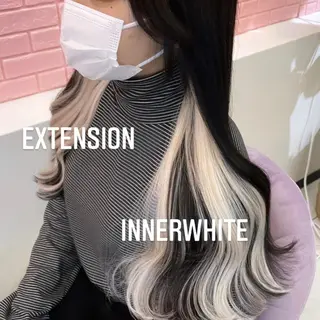 ロング カラー エクステ🩵ブリーチ 韓国ヘア🩵KAEのヘアスタイル