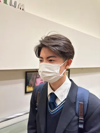 メンズ レイヤー/グレージュ メンズパーマのヘアスタイル