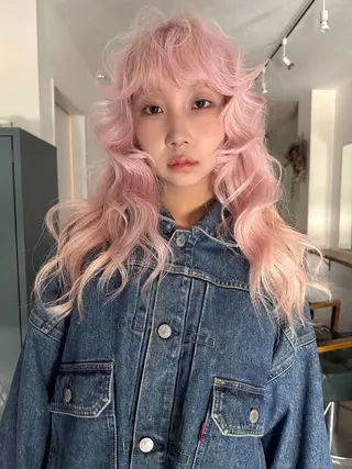 ロング カラー ヘアアレンジ 丸山渉/パーマ エフェクトブリーチのヘアスタイル