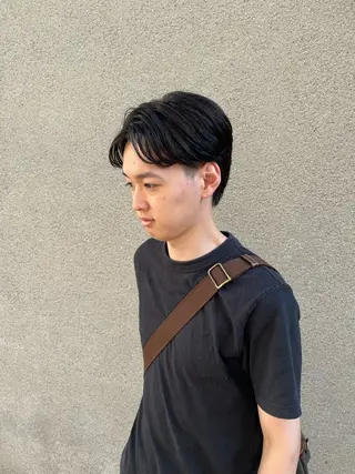 メンズ 慎太朗/パーマ/ボブ /センターパートのヘアスタイル