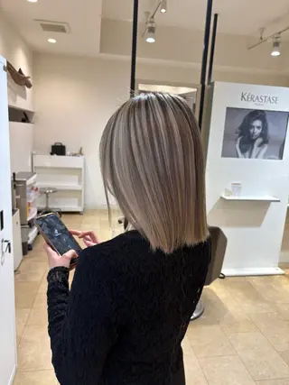 セミロング カラー あいり 福岡美容師のヘアスタイル