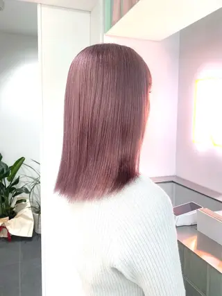 ミディアム カラー 顔周りカット/ボブ/ ツヤ髪/coconaのヘアスタイル