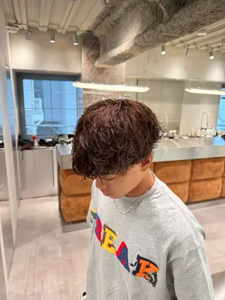 パーマ メンズ ブリーチ/パーマ特化 片平和寿のヘアスタイル