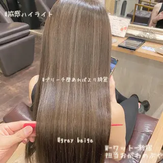 ロング カラー パーマ ヘアアレンジ メンズ キッズ ネイル マツエク・マツパ 新宿駅近♡友達とOK 🦋W -ワット -のヘアスタイル