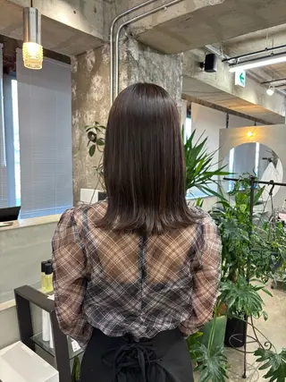 ミディアム カラー パーマ タケデ スズカのヘアスタイル