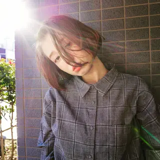 ショート カラー 似合わせ レイヤー須川のヘアスタイル