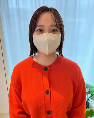 ミディアム カラー ミディアムパーマ /癖毛パーマのヘアスタイル