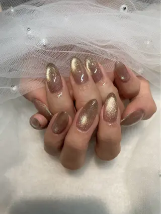 ネイル I-nailロング /ワンホン/キラキラのネイルデザイン